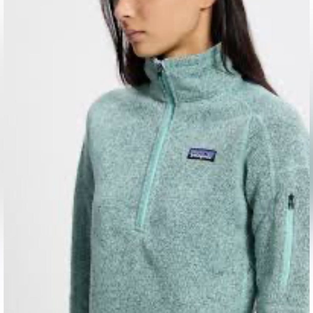 $189 Patagonia Light Seafoam Green 1/4-Zip Fleece Pullover s Small